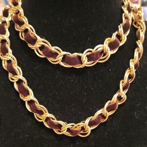 R.J. Graziano Gold and Brown Chain Necklace/belt